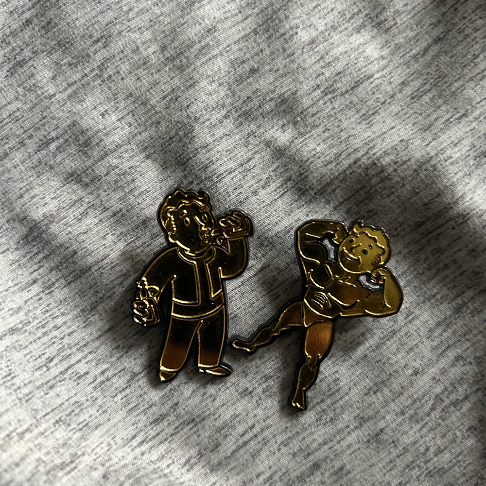 Two fallout lootcrate pins no backing as is condition